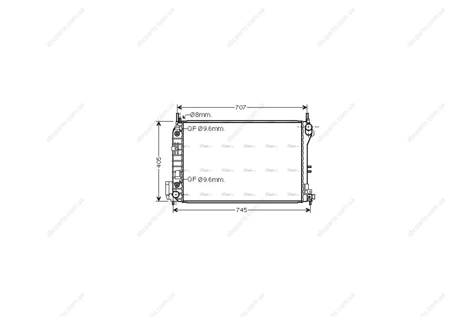 Радиатор охлаждения двигателя Opel Vectra C 2,2i 2,2Direct 3,2i AC+ AT 02>08 AVA AVA COOLING OLA2341 (фото 1)