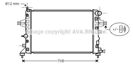 Радиатор охлаждения двигателя Opel Astra H (04-) 1,2i 1,4i 1,8i MT AVA AVA COOLING 'OLA2362