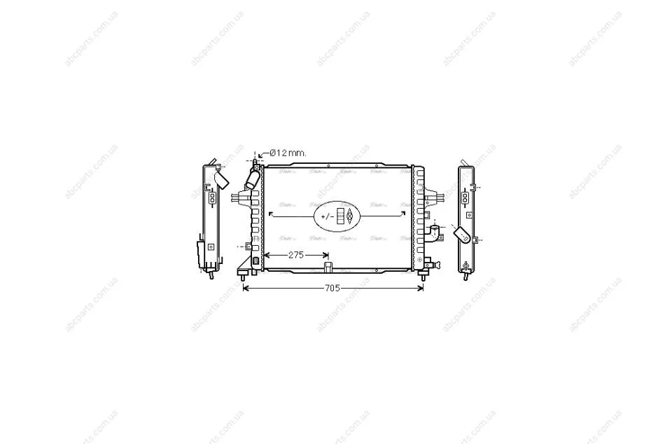 Радиатор охлаждения двигателя Opel Astra H 1,3d 1,7d 1,9d / Zafira B 1,7d 1,9d AVA AVA COOLING OLA2364 (фото 1)
