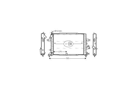 Радіатор охолодження двигуна Opel Astra H 1,3d 1,7d 1,9d / Zafira B 1,7d 1,9d AVA AVA COOLING OLA2364
