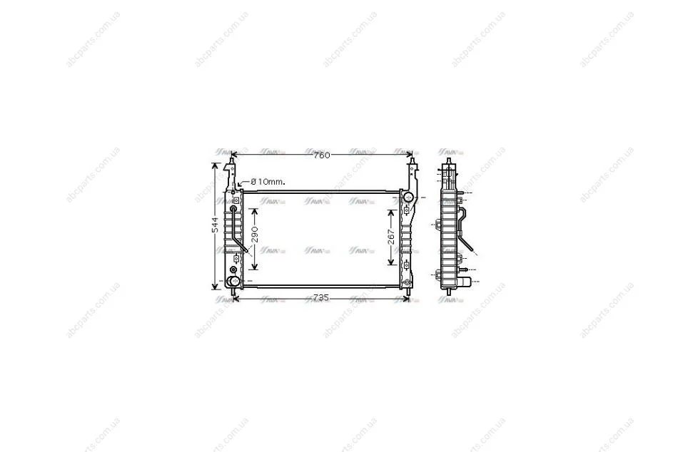 Радиатор охлаждения двигателя Chevrolet Captiva (07-) 2,0d AT (OLA2424) AVA AVA COOLING 'OLA2424 (фото 1)