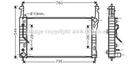 Радиатор охлаждения двигателя Chevrolet Captiva (07-) 2,0d AT AVA AVA COOLING 'OLA2424
