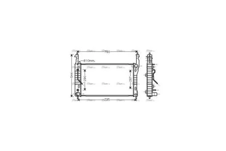 Радиатор охлаждения двигателя Chevrolet Captiva (07-) 2,0d AT (OLA2424) AVA AVA COOLING 'OLA2424
