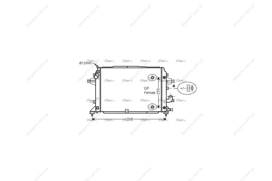 Радіатор охолодження двигуна Opel Zafira B (06-14) 1,7d 1,9d AT (OLA2460) AVA AVA COOLING 'OLA2460 (фото 1)
