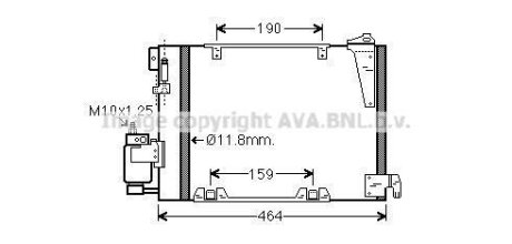 Радіатор кондиціонера Opel Astra G (98-), Zafira A (99-) 1.7DTi, 2.0DTi AVA AVA COOLING 'OLA5250D