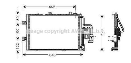 Радіатор кондиціонера Opel Combo, Corsa (01-) AVA AVA COOLING 'OLA5307