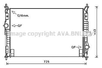 Радиатор охлаждения двигателя PSA Berlingo Partner (18-) 1,2i 1,6i 1,5d MT/AT AVA AVA COOLING 'PE2386