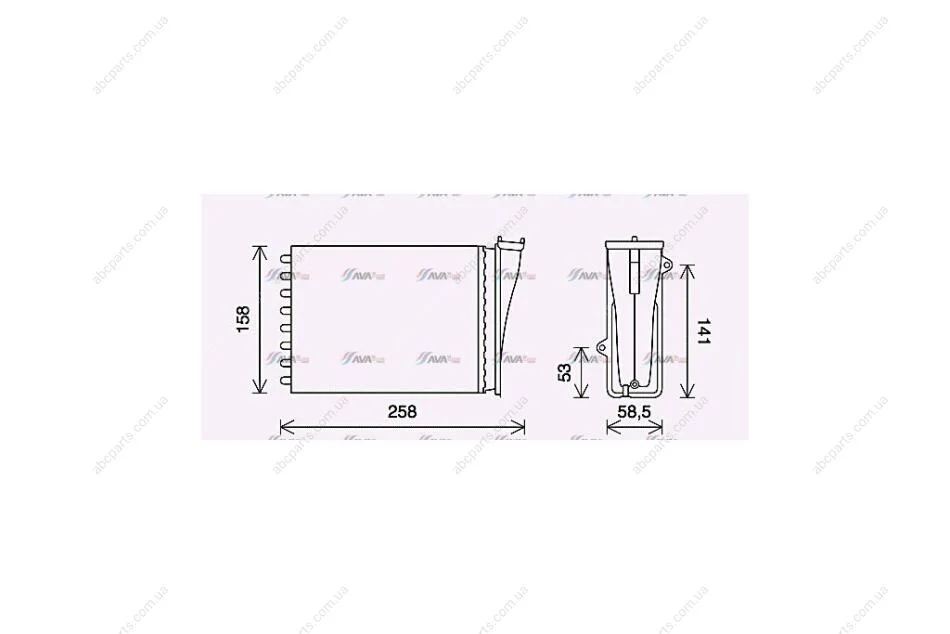 Радіатор обігрівача салону Citroen C3 (16-)/Peugeot 2008 (13-), 208 (12-19) (PE6413) AVA AVA COOLING 'PE6413 (фото 1)
