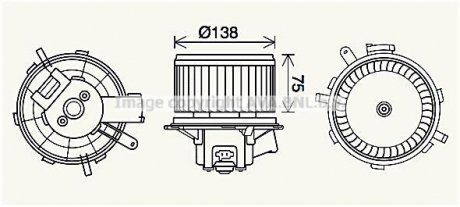 Вентилятор отопителя салона PSA Jumper Boxer 06> manual AC AVA COOLING 'PE8406