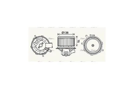 Вентилятор обігрівача салону PSA Jumper Boxer 06> manual AC (PE8406) AVA AVA COOLING 'PE8406