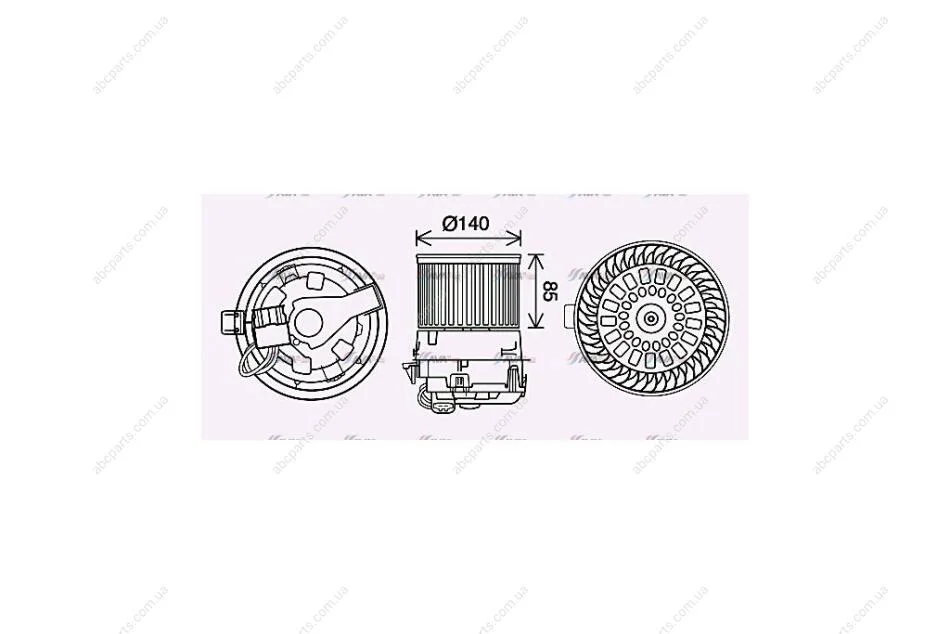 Вентилятор отопителя салона Citroen C3 (16-)/Peugeot 2008 (13-) (PE8558) AVA AVA COOLING 'PE8558 (фото 1)