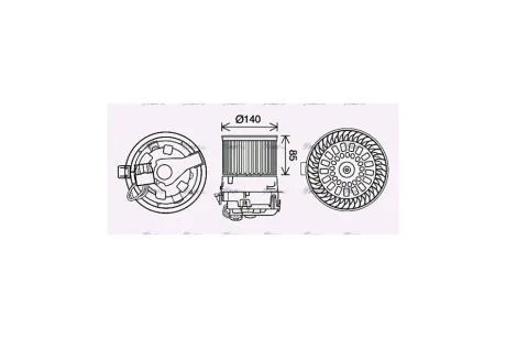 Вентилятор обігрівача салону Citroen C3 (16-)/Peugeot 2008 (13-) (PE8558) AVA AVA COOLING 'PE8558