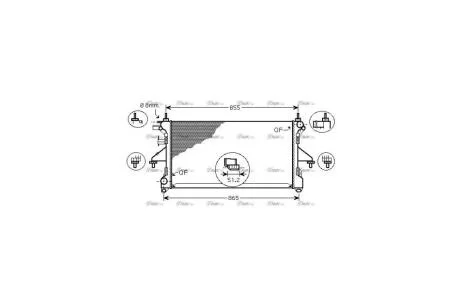 Радиатор охлаждения двигателя Citroen Jumper/Peugeot Boxer/Fiat Ducato (06-) 2.2HDI, 3.0HDI AC- (PEA2309) AVA AVA COOLING 'PEA2309