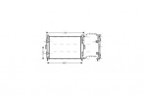 Радиатор охлаждения двигателя AVA AVA COOLING RT2306