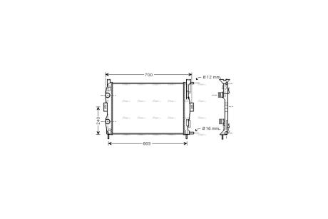 Радиатор охлаждения двигателя Renault Megane II 1,4i 1,6i MT AC+/- 02>08 AVA AVA COOLING RT2306