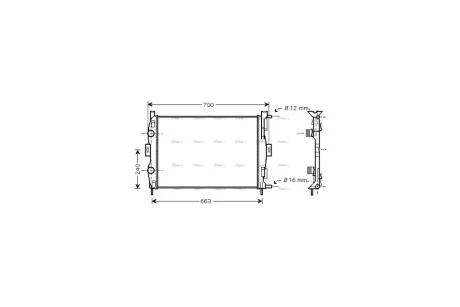 Радіатор охолодження двигуна Renault Megane II 1,4i 1,6i MT AC+/- 02>08 AVA AVA COOLING RT2306