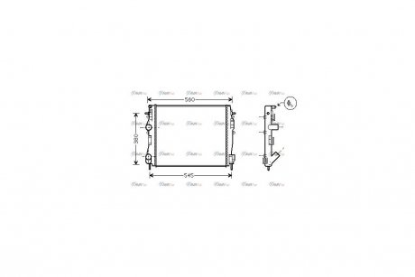 Радиатор охлаждения двигателя Renault Kangoo 1,5DCI 01>10/03 AC+ / 05> AC- AVA COOLING RT2309