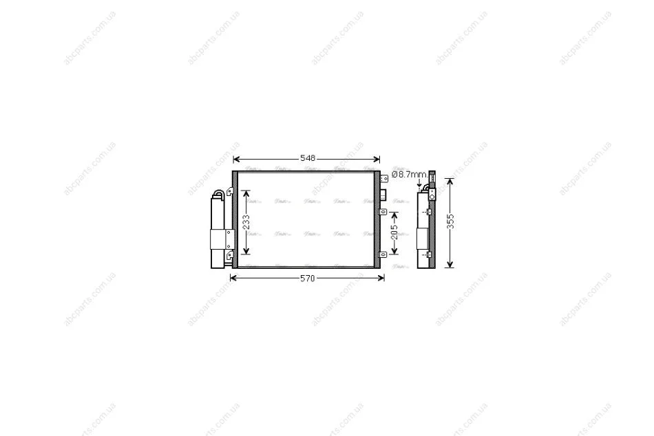 Радіатор кондиціонера Renault Sandero 1,4i 1,6i 08> AVA AVA COOLING RT5376D (фото 1)