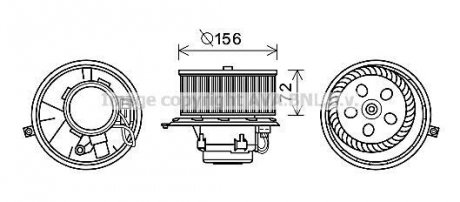 Вентилятор отопителя салона Renault Laguna II AC+/- AVA COOLING 'RT8581