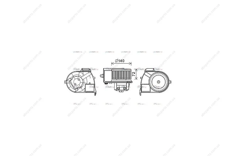 Вентилятор отопителя салона Renault Kangoo I AC+ AVA AVA COOLING RT8617 (фото 1)