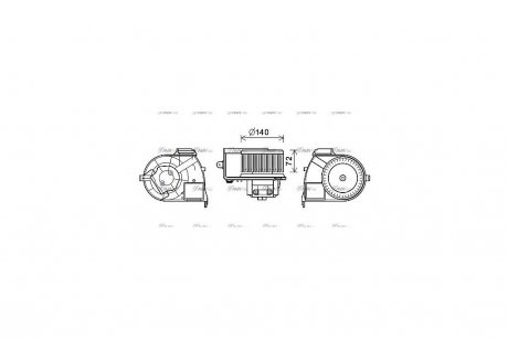 Вентилятор отопителя салона Renault Kangoo I AC+ AVA COOLING RT8617