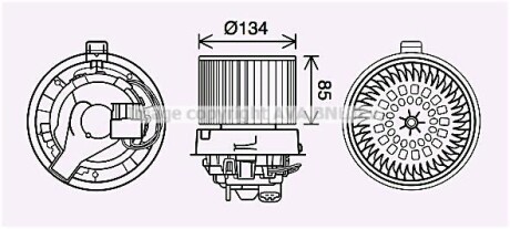 Вентилятор отопителя салона Renault Logan (12-), Sandero (12-) AVA AVA COOLING 'RT8635