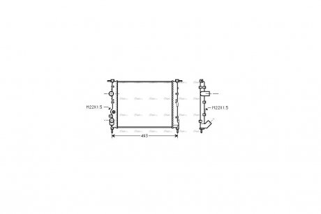 Радиатор охлаждения двигателя Renault Logan 1,4-1,6i 8V MT AC- AVA AVA COOLING RTA2197