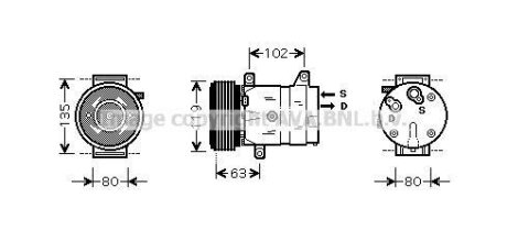 Компресор кондиціонера Renault Master II (98-), Trafic II (01-)/Opel Movano (98-), Vivaro (01-)/Nissan Interstar (02-), Primastar (01-) AVA AVA COOLING 'RTAK440