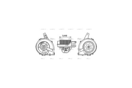 Вентилятор обігрівача салону Skoda Fabia 99>07, 07>14, 14>, Rapid 12> AC+/-, VW Polo 02>09, 09>14, 14> AVA AVA COOLING ST8044