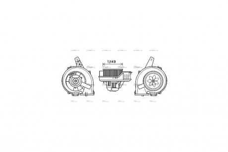 Вентилятор отопителя салона Skoda Fabia 99>07, 07>14, 14>, Rapid 12> AC+/- / VW Polo 02>09, 09>14, 14> AVA COOLING ST8044