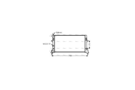 Радіатор охолодження двигуна VW Polo 1,4i 09>, Polo sedan 1,6i 10>, Skoda Fabia 1,2d 1,6d 10>, Rapid 1,6i 1,6d 12> MT AC+/- AVA AVA COOLING STA2037