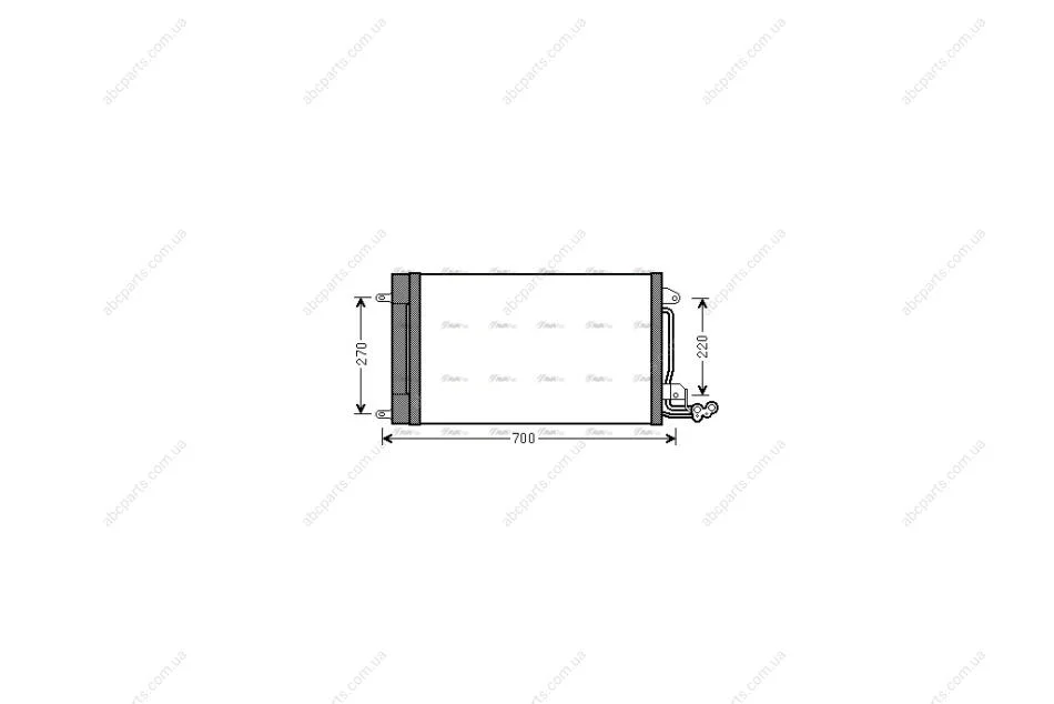 Радіатор кондиціонера VW Polo Sedan (10-) 1,6i AVA AVA COOLING STA5038D (фото 1)