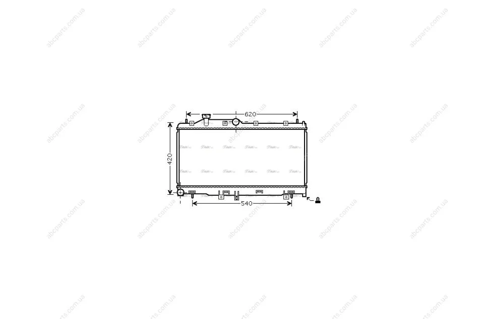 Радіатор охолодження двигуна Subaru Forester 2.5i (09-), Impreza 1.5i, 1,6i (08-), XV 1,6i 2,0i (12-) MT AVA AVA COOLING SU2065 (фото 1)