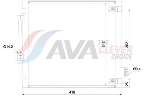 Радиатор кондиционера (левый) Tesla Model S (12-) AVA AVA COOLING 'TE5006D
