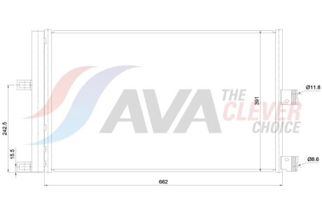 Радіатор кондиціонера Tesla Model 3 (17-) AVA AVA COOLING 'TE5007D