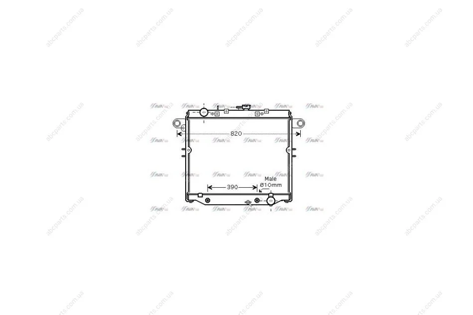 Радіатор охолодження двигуна Toyota LC100 (98-08) 4,2d AT (TO2378) AVA AVA COOLING 'TO2378 (фото 1)