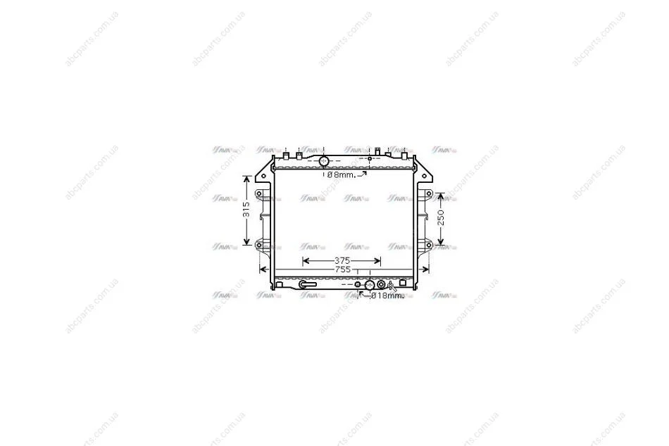 Радіатор охолодження двигуна Toyota Hilux (05-16) 2.5D, 3.0D AT (TO2496) AVA AVA COOLING 'TO2496 (фото 1)