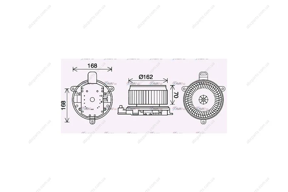 Вентилятор обігрівача салону Toyota Land Cruiser 200 4.5TD, 4.6i, 4.7i (07-) (TO8740) AVA AVA COOLING 'TO8740 (фото 1)