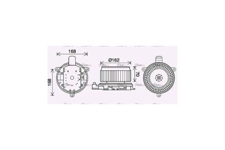 Вентилятор обігрівача салону Toyota Land Cruiser 200 4.5TD, 4.6i, 4.7i (07-) AVA AVA COOLING 'TO8740