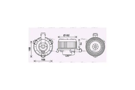 Вентилятор обігрівача салону Toyota Land Cruiser Prado 120 (02-) (TO8743) AVA AVA COOLING 'TO8743