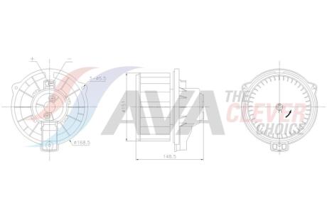 Вентилятор обігрівача салону Toyota Avensis 03>08, Corolla 02>07 AC+ AVA AVA COOLING TO8802