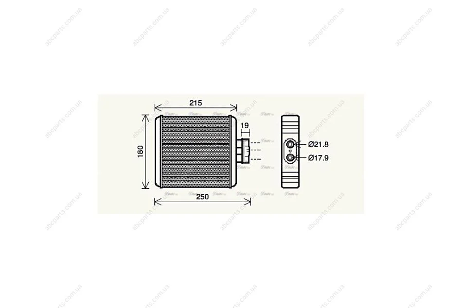 Радіатор обігрівача салону Skoda Fabia II AVA AVA COOLING VN6196 (фото 1)