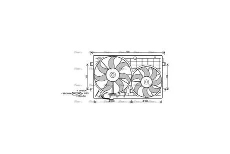 Вентилятор охолодження радіатора Audi A1, A3 (04-)/Skoda Octavia (04-)/VW Golf (04-) (VN7528) AVA AVA COOLING 'VN7528
