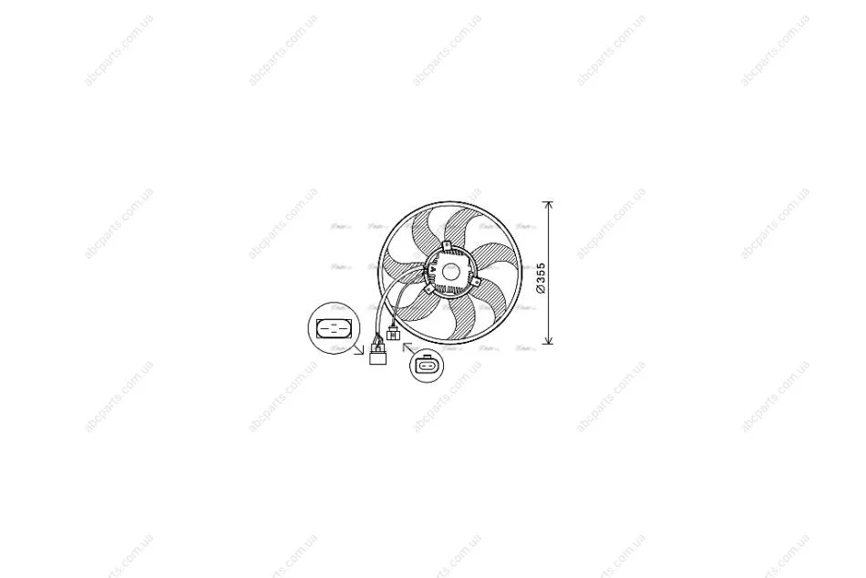 Вентилятор радіатора охолодження двигуна Skoda Octavia II AC+ 04>12 AVA AVA COOLING VN7534 (фото 1)