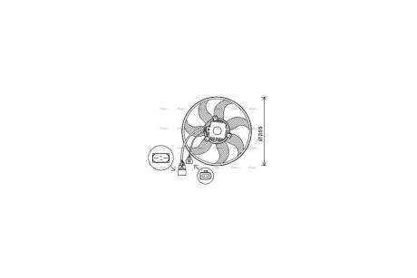 Вентилятор радіатора охолодження двигуна Skoda Octavia II AC+ 04>12 AVA AVA COOLING VN7534