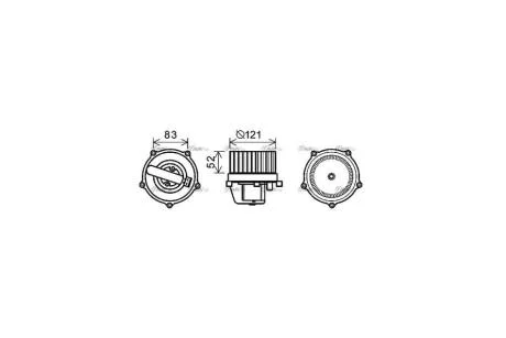 Вентилятор обігрівача салону VW T4 AC+ front+rear (VN8345) AVA AVA COOLING 'VN8345