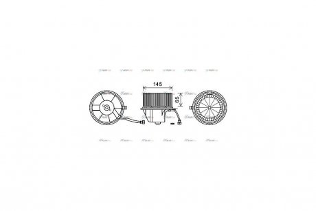 Вентилятор отопителя салона VW T4 AC- LHD 07/94>04/02 AVA COOLING VN8351