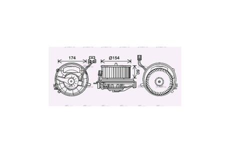 Вентилятор обігрівача салону VW Golf VII (13-) 1.4TSi 1.2TSi 2.0TDi 1.6TDi 1.6i AVA AVA COOLING 'VN8399
