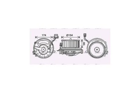 Вентилятор обігрівача салону VW Golf VII (13-) 1.4TSi 1.2TSi 2.0TDi 1.6TDi 1.6i (VN8399) AVA AVA COOLING 'VN8399