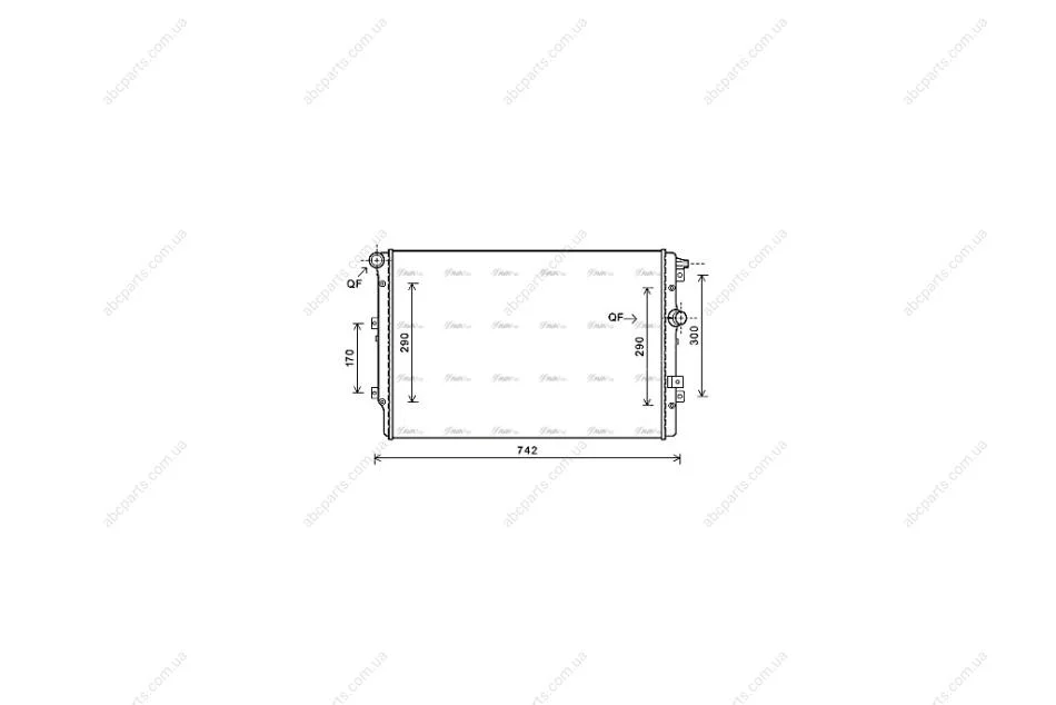 Радіатор охолодження двигуна VW Tiguan (07-18) MT/AT (VNA2324) AVA AVA COOLING 'VNA2324 (фото 1)